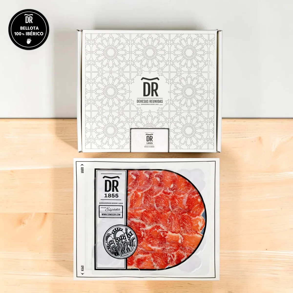 Dehesas Reunidas Lomo de Bellota 100% ibérique sans paprika tranché - PACK DE 10 SACHETS de 80 g - affinage artisanal