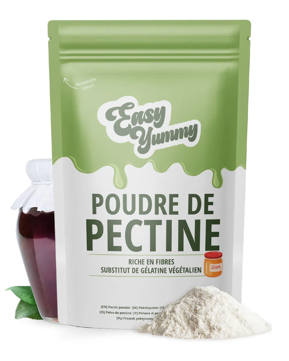 EASY YUMMY - Pectine en poudre (500 g), Pectine pour la fabrication de confitures, substitut végétarien de la gélatine