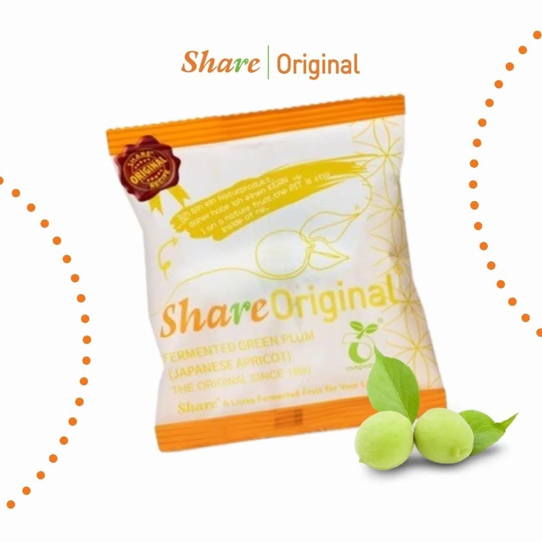 Share Prunes fermentées originales dans un sac écologique de 500 g (30 pièces) - Prune verte fermentée 500 g - Les prunes vertes/abricots japonais sont végétaliens, sans lactose
