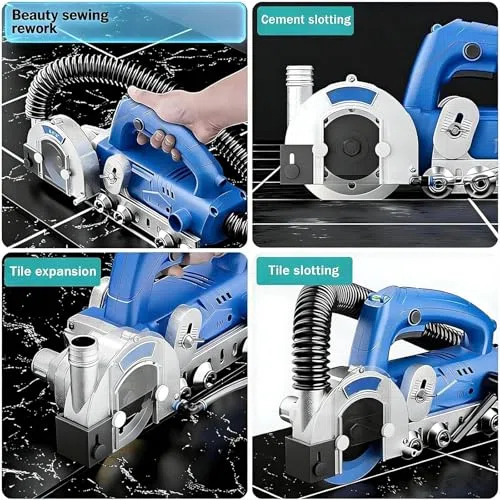 Nettoyeur De Joints Électrique 1200 W - Nettoyeur De Joints De Carrelage Haute Vitesse (9000 Tr/Min) Avec Aspirateur Intégré, Outil Professionnel Pour Sols Et Murs, 220 V, Dia，220v 1 Fl Oz (Pack of 1