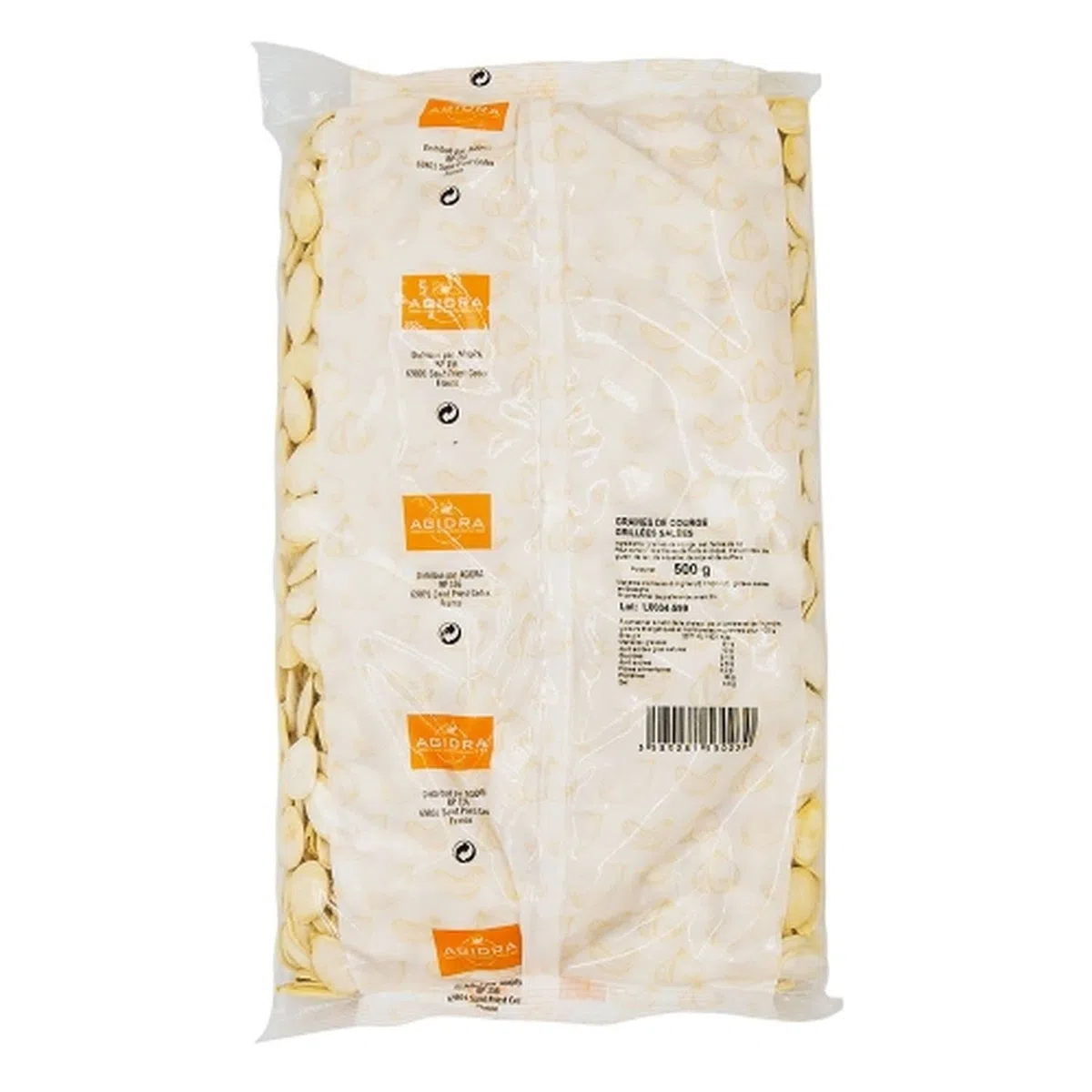 Lot 20x Graines de courge grillées salées - Agidra - paquet 500g