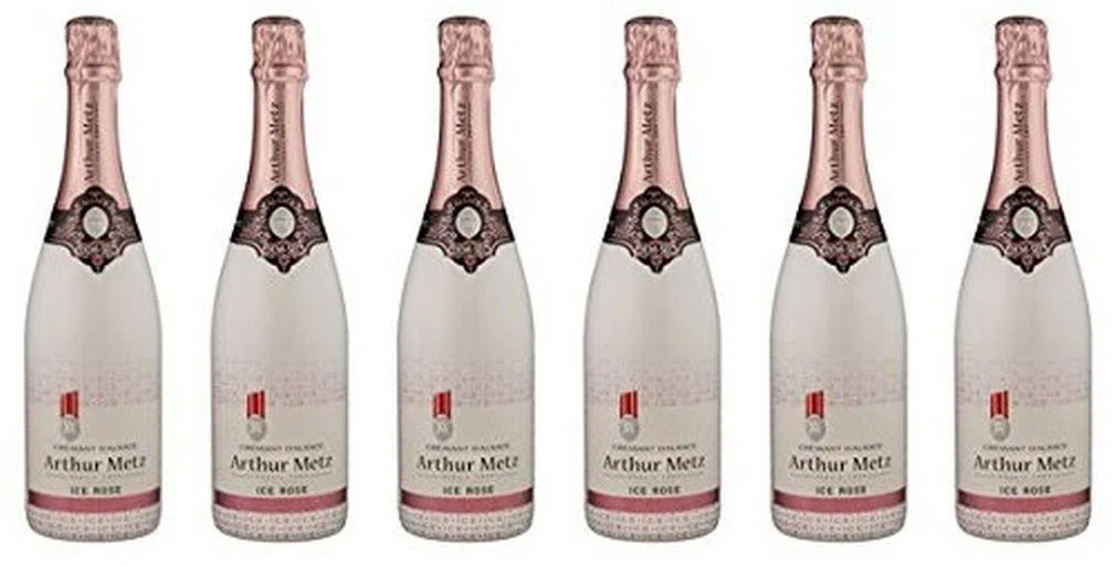 A.Metz Perle d'Alsace Crémant d'Alsace Blanc Brut 0,75 L - Lot de 6 & Ice Rosé Crémant d'Alsace Demi Sec 0,75 L - Lot de 6