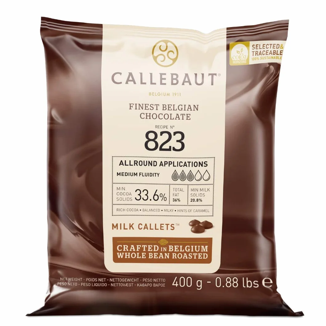 Callebaut N° 823 (33,6%) - Chocolat de Couverture au Lait Belge - Finest Belgian Milk Chocolate (Callets) 400g