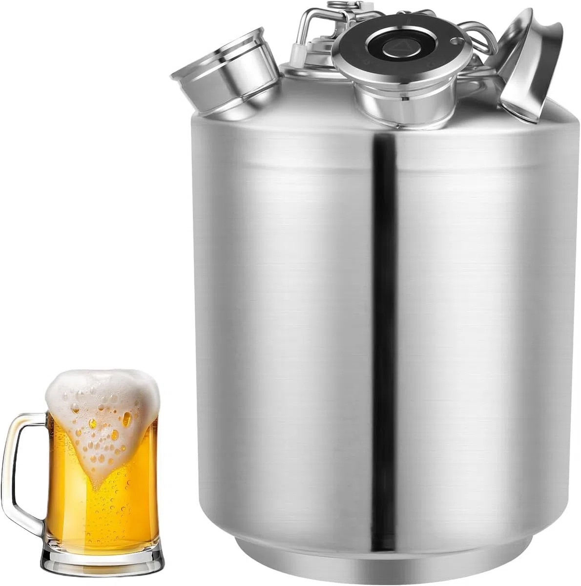 Kit de nettoyage de ligne de bière, système de nettoyage en acier inoxydable de 10 L avec 3 valves pour bière, machines à traire et machines à thé au lait