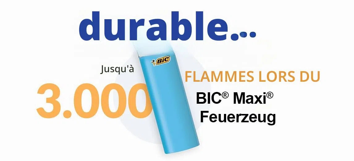 Lot de 100 briquets maxi roue à friction neutres avec pierre d'allumage (BIC Maxi J26) – 2 x 50 cubes