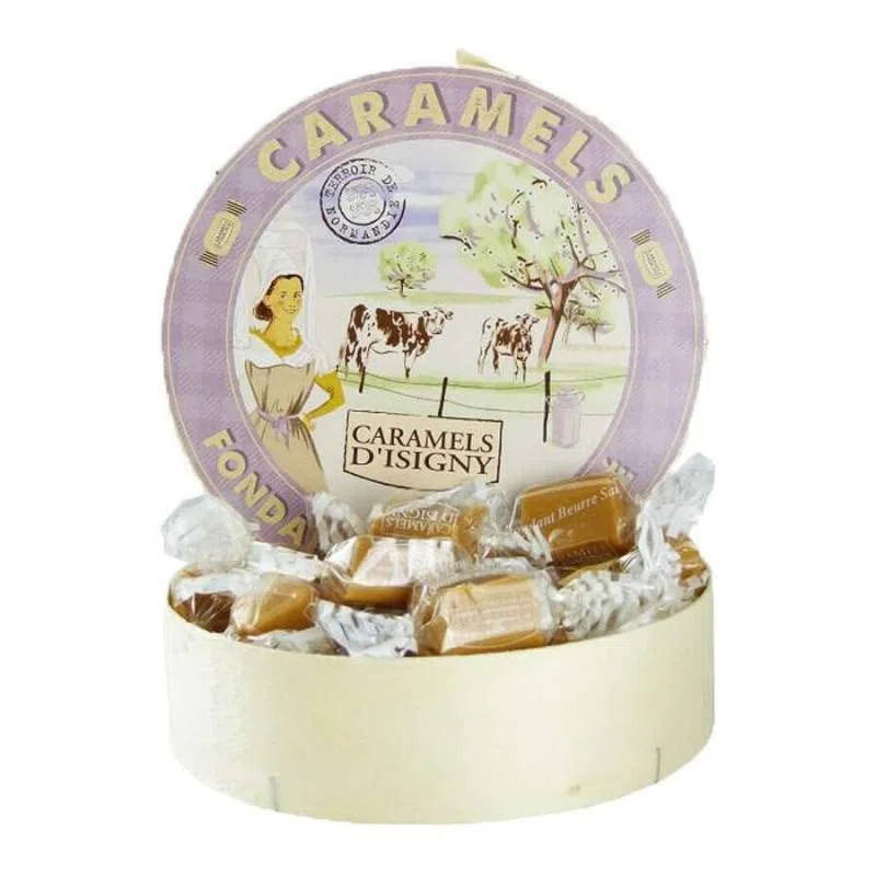 Caramels d'Isigny - Caramels fondant beurre salé - Boite Camembert de 250g - Produits-Normandie