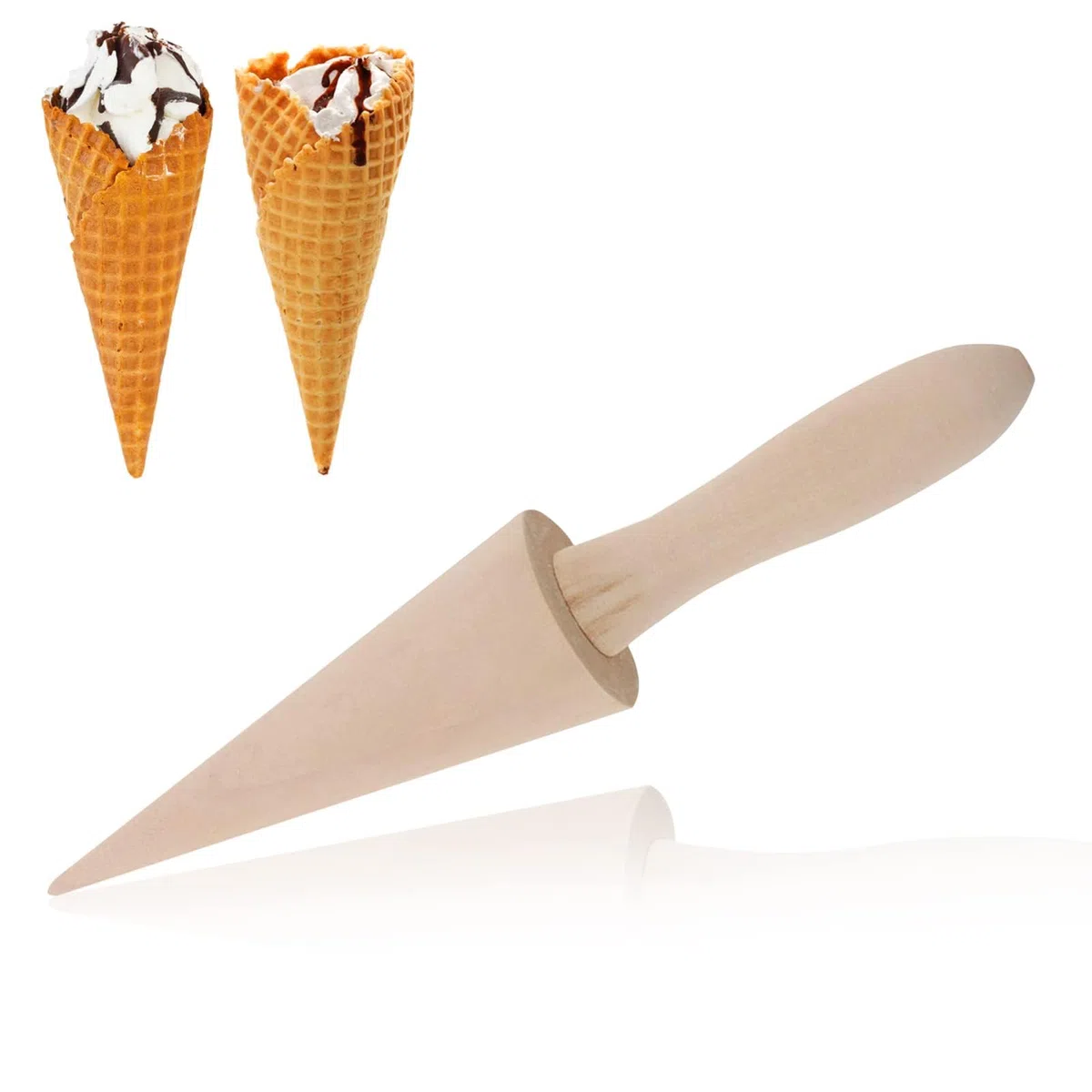 cone glace c, cone cornet de glace,Moule à Cônes En Bois,Cônes Forme Moule en Bois Moule de Cornets de Crème Glacées pour Bricolage Pâtisserie Dessert Cuisson Décoration Accessoires