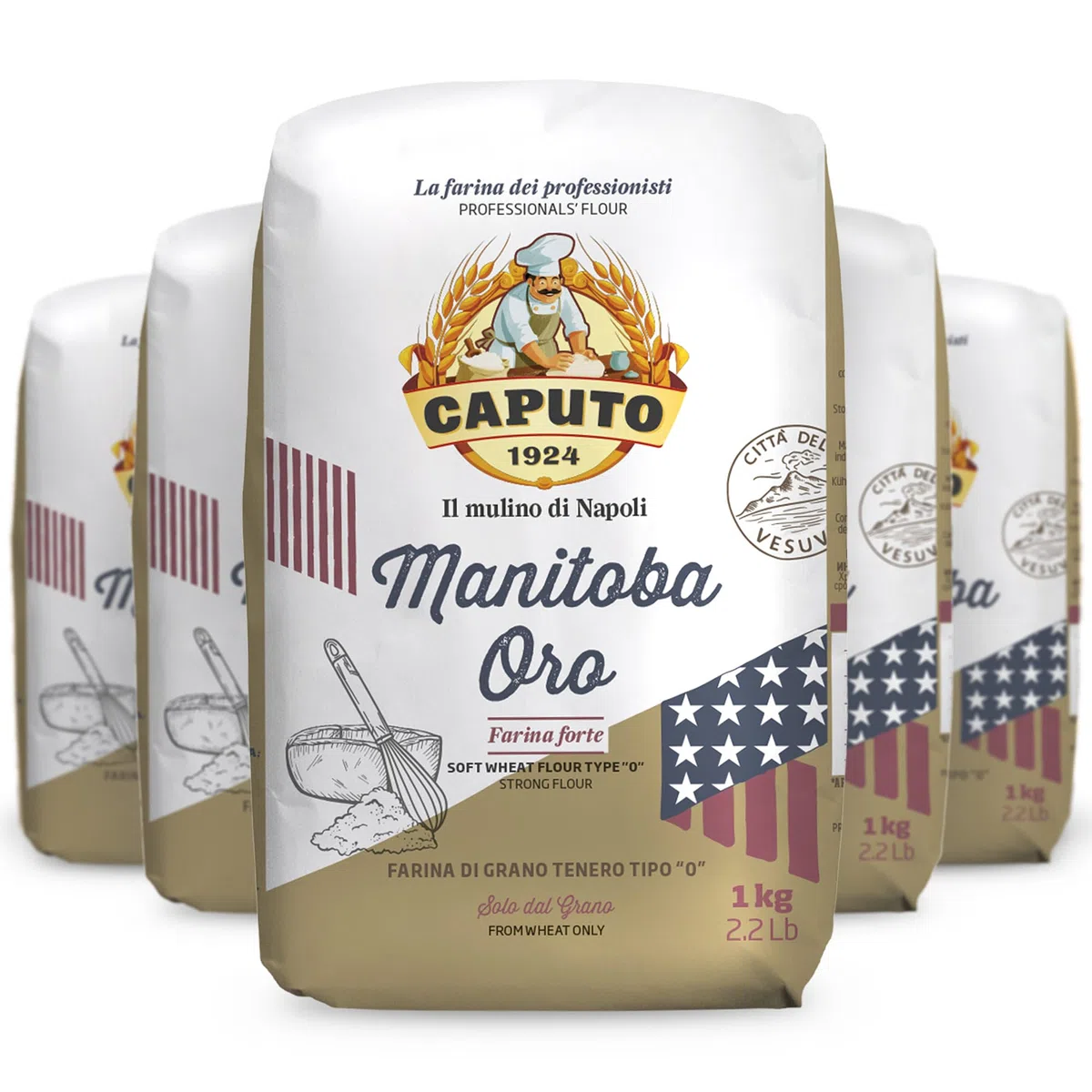 Colichef Farine Manitoba Oro Caputo Type 0/5Kg (pack 5 x 1 Kg) - La farine N°1 en Italie