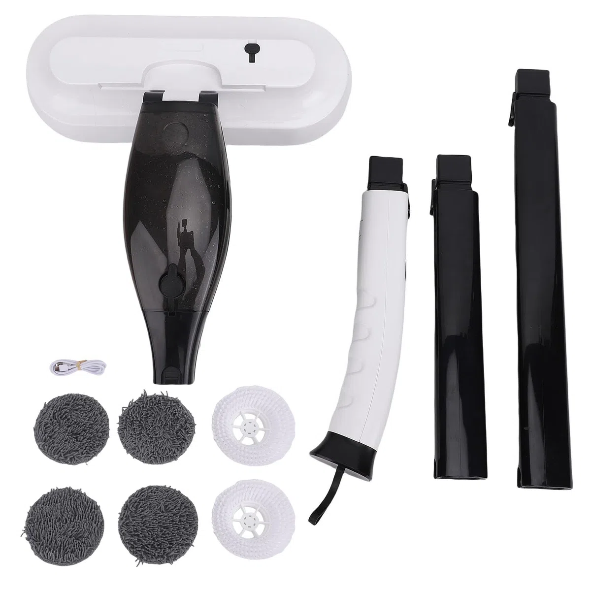 Vadrouille à Récurer électrique 2 en 1, Matériau ABS, Nettoyeur de Sol Portatif Automatique avec Réservoir d'eau de 800 ML pour Le Nettoyage du Bois Dur