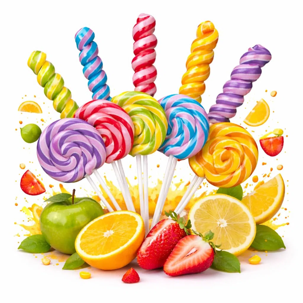Lot de 10 Sucettes Rainbow Pop – Bonbons Spirales Colorés et Gourmands – Goût Fruité Intense – Idéal pour Anniversaires, Goûters, Cadeaux et Décorations de Fête