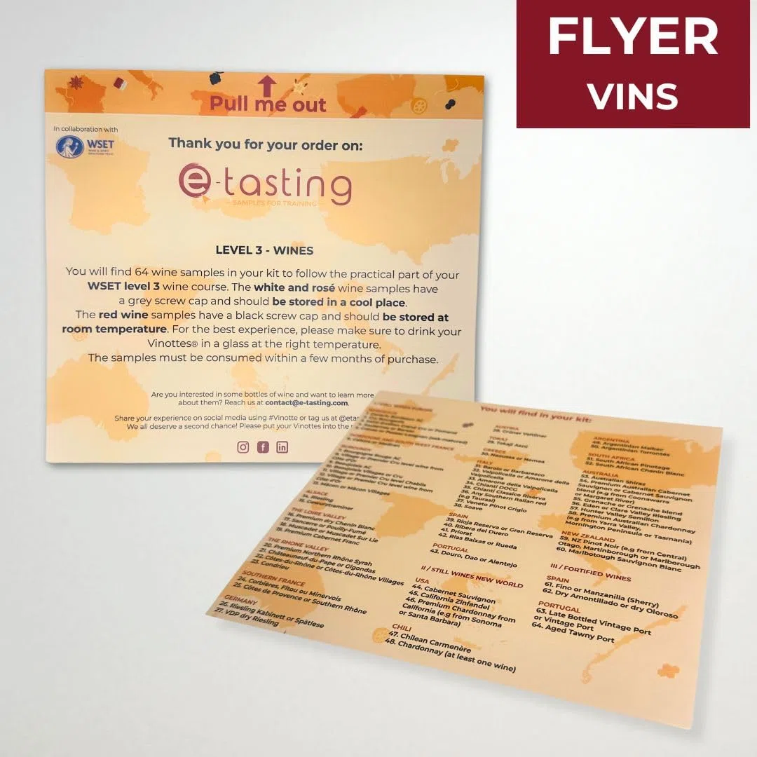 Coffret dégustation Vin WSET Niveau 3 - Rouge/Blanc/Rosé - 64x20ml