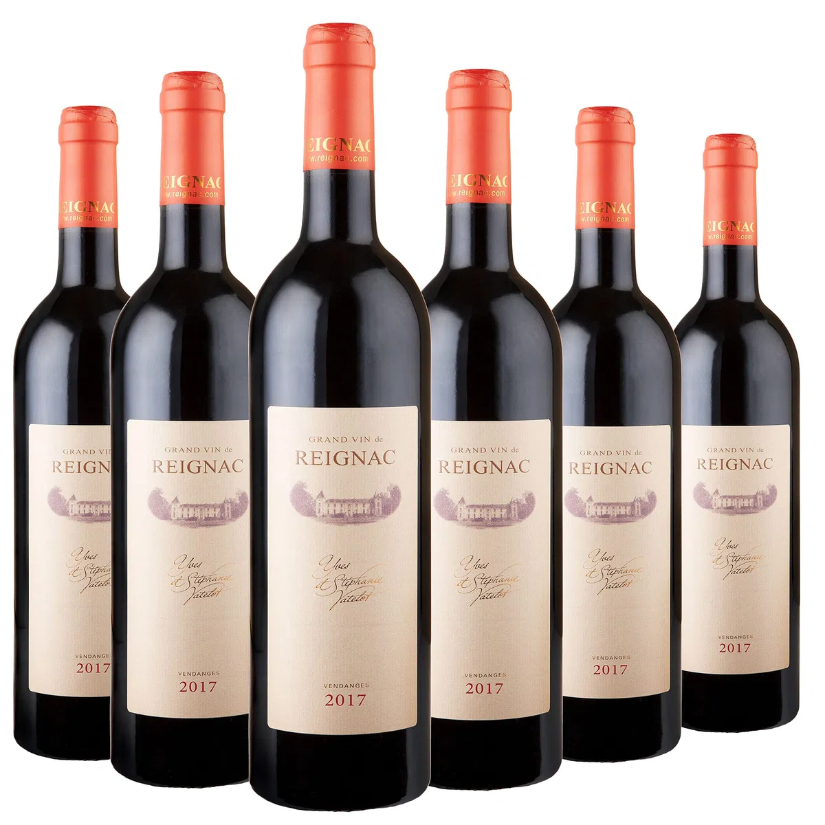GRAND VIN DE REIGNAC - CHATEAU DE REIGNAC - Millésime 2017 - LOT de 6 bouteilles de 75cl - vin rouge - AOC Bordeaux Supérieur