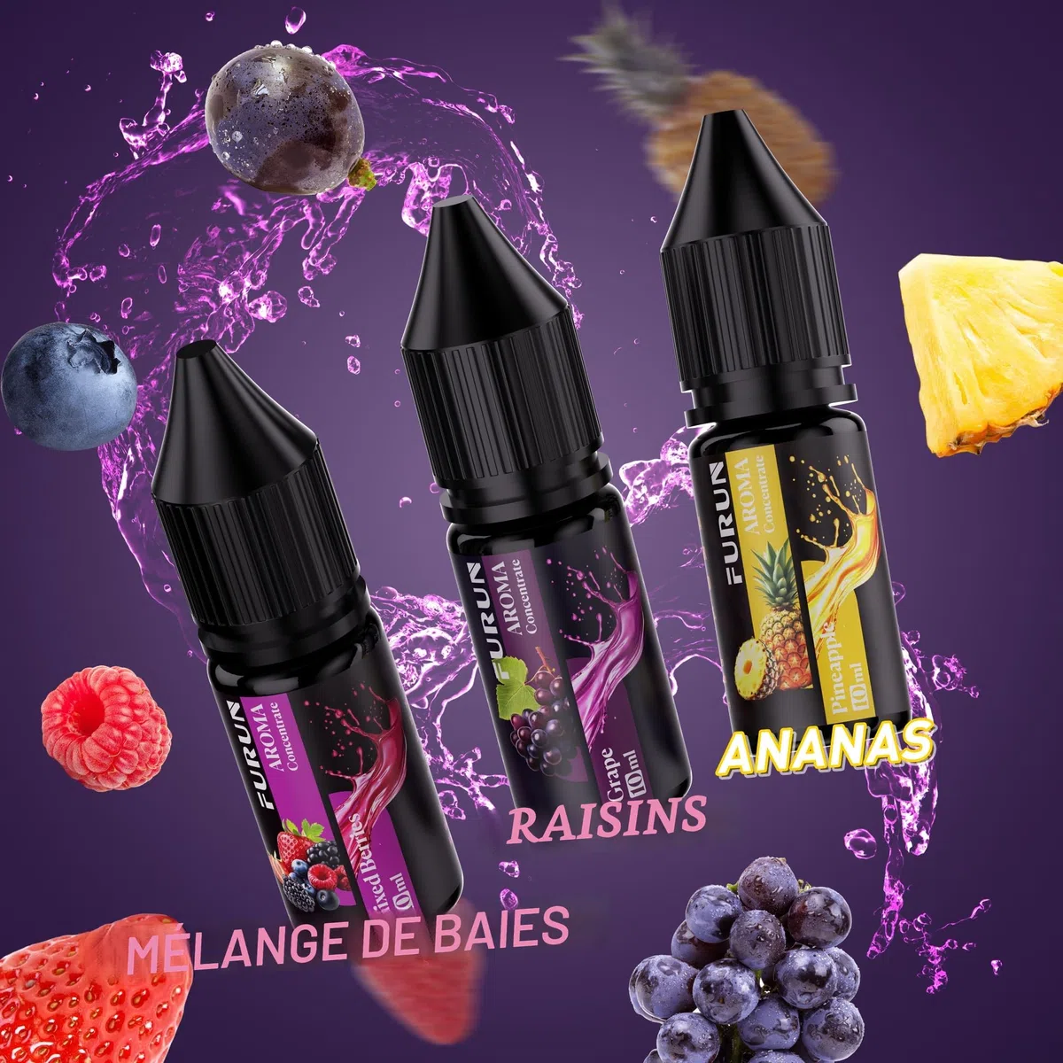 FURUN Concentré d'arômes 5 x 10 ml - Arôme alimentaire hautement dosé - Mélange facile - Pour la cuisson au four, dans les aliments et les boissons
