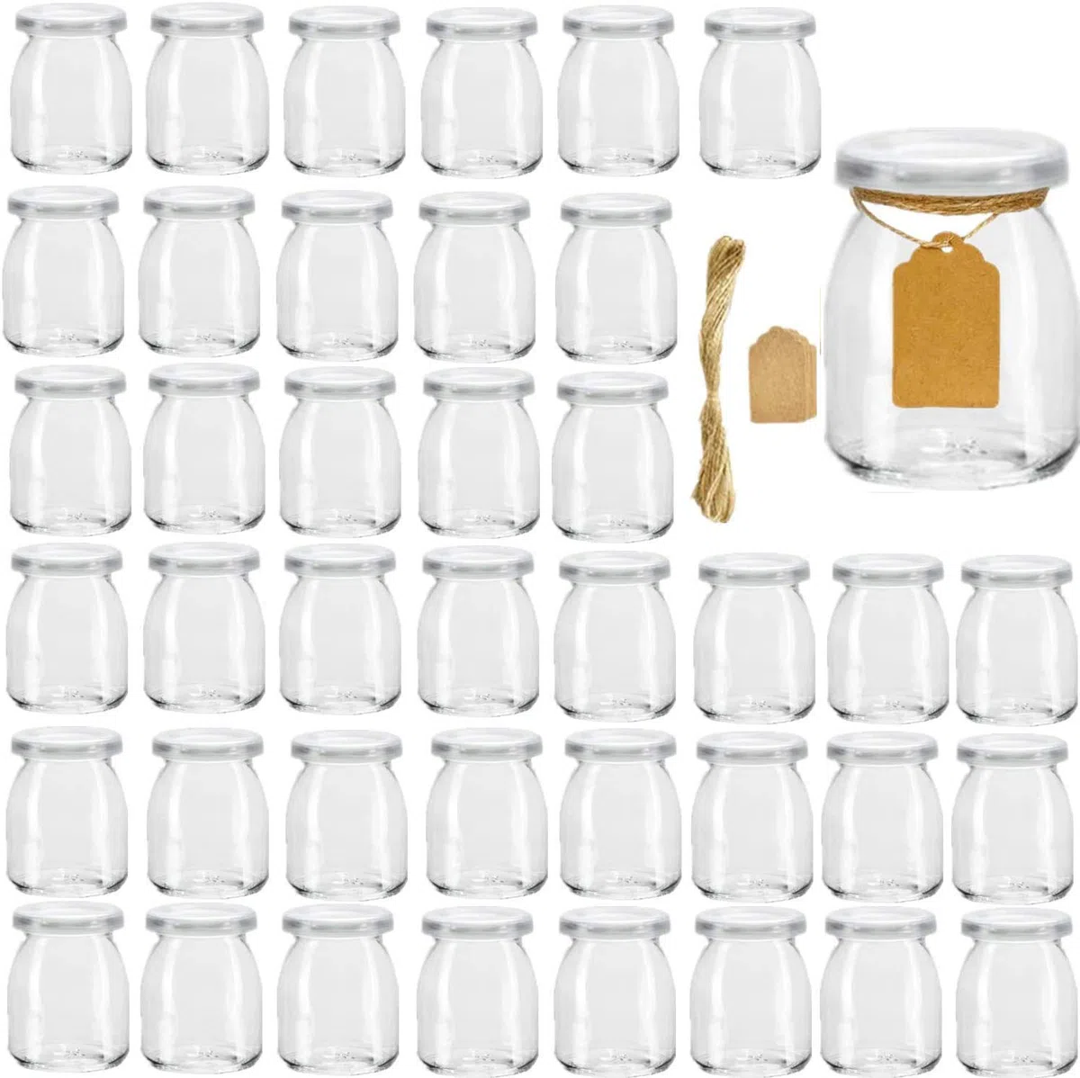 Jarres de yaourt 200 ml 40 PACK Transparent/lot de 40.
