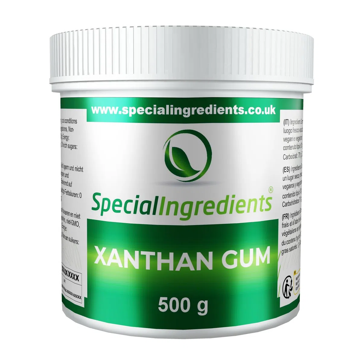Special Ingredients Gomme Xanthane en poudre 500g - Xanthan Gum - Agent liant, épaississant, stabilisant, émulsifiant, agent moussant - Convient aux vegans & végétariens - Emballage recyclable