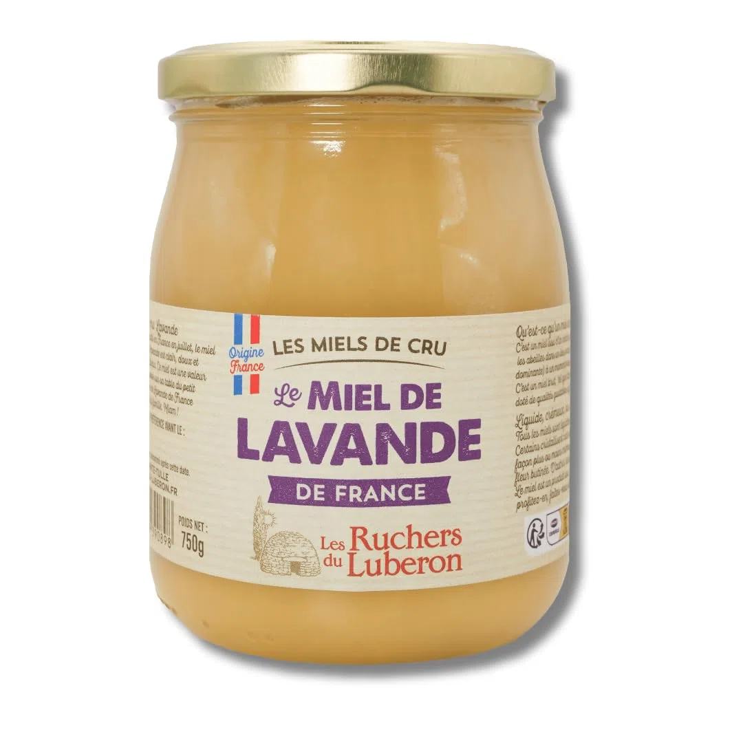 Les Ruchers du Luberon - Miel Lavande de France 750 g - Miel de Cru Francais - Naturel - Non Filtré - Naturellement Cristallisé