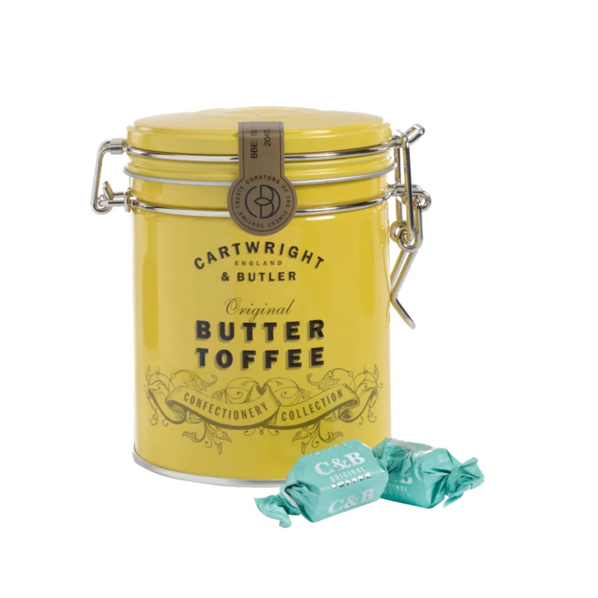 Cartwright et majordome | Bonbons au caramel au beurre | Boîte de bonbons au caramel anglais | Récipient en Métal Caramel au Beurre - 130 Gr. | Bonbons au caramel mou | Caramel au beurre salé