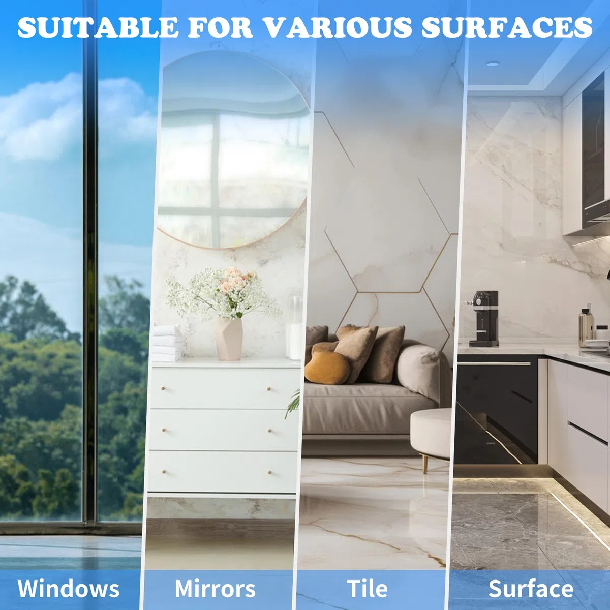 Robot nettoyeur de vitres 5600Pa Aspirateur électrique avec pulvérisation d'eau, système de sécurité, télécommande, détection des bords, nettoyeur de vitres pour toutes les surfaces lisses, avec 10
