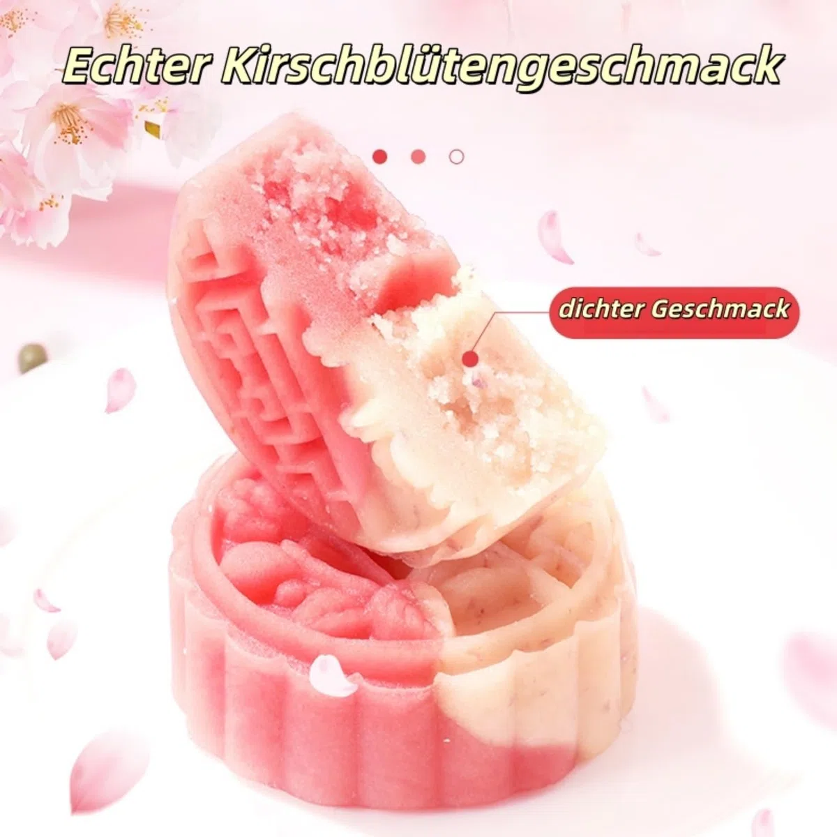 JGFWAT Gâteau de haricots mungo au goût sakura 500 g | Dessert fait main | Snacks chinois | Convient pour partager avec la famille et les amis