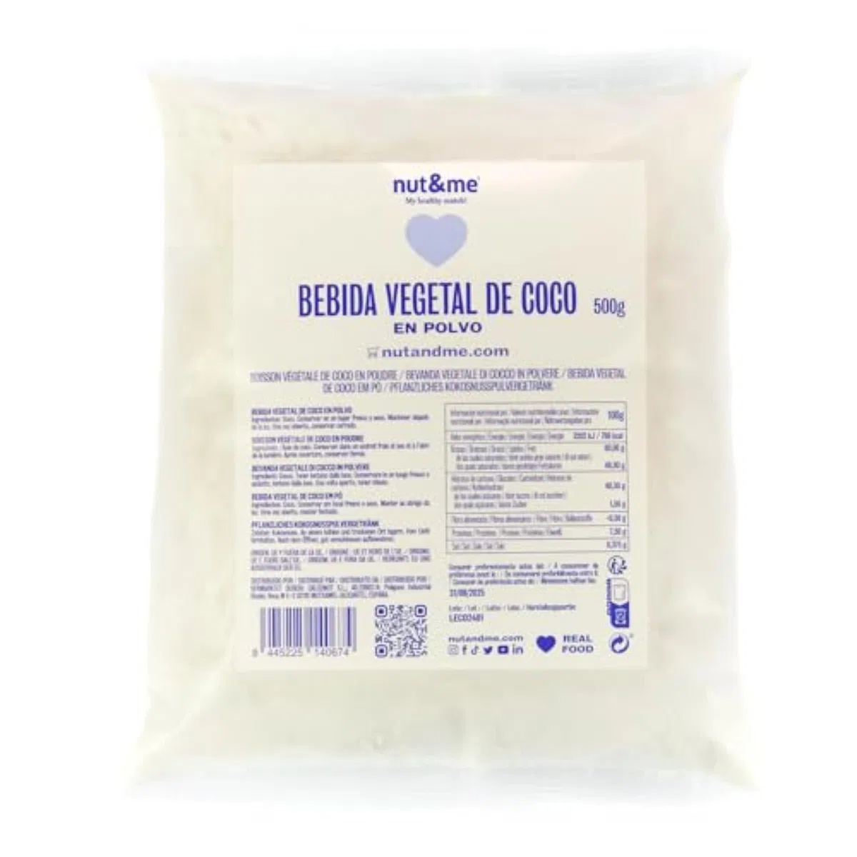 Poudre de lait de coco 500 gr | Sans lactose | Sans gluten | Vegan | Sans OGM | Confiserie | Sans Additif | Végétarien | Pauvre en sucres | Sans soja | Sans OGM | Halal |