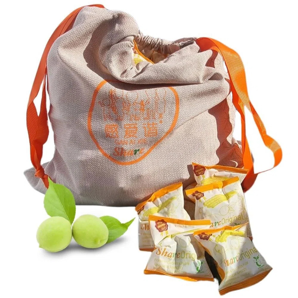 Share Prunes fermentées originales dans un sac écologique de 500 g (30 pièces) - Prune verte fermentée 500 g - Les prunes vertes/abricots japonais sont végétaliens, sans lactose