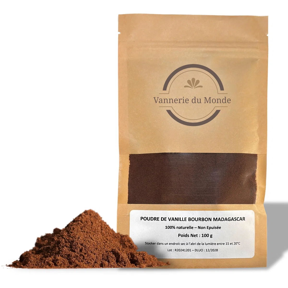 Poudre de Vanille Premium de Madagascar - 100 g - 100% Vanille Bourbon Naturelle - Arôme Intense & Parfum Gourmet - Idéale Pâtisserie, Dessert & Cuisine - Qualité Professionnelle Sans Additif