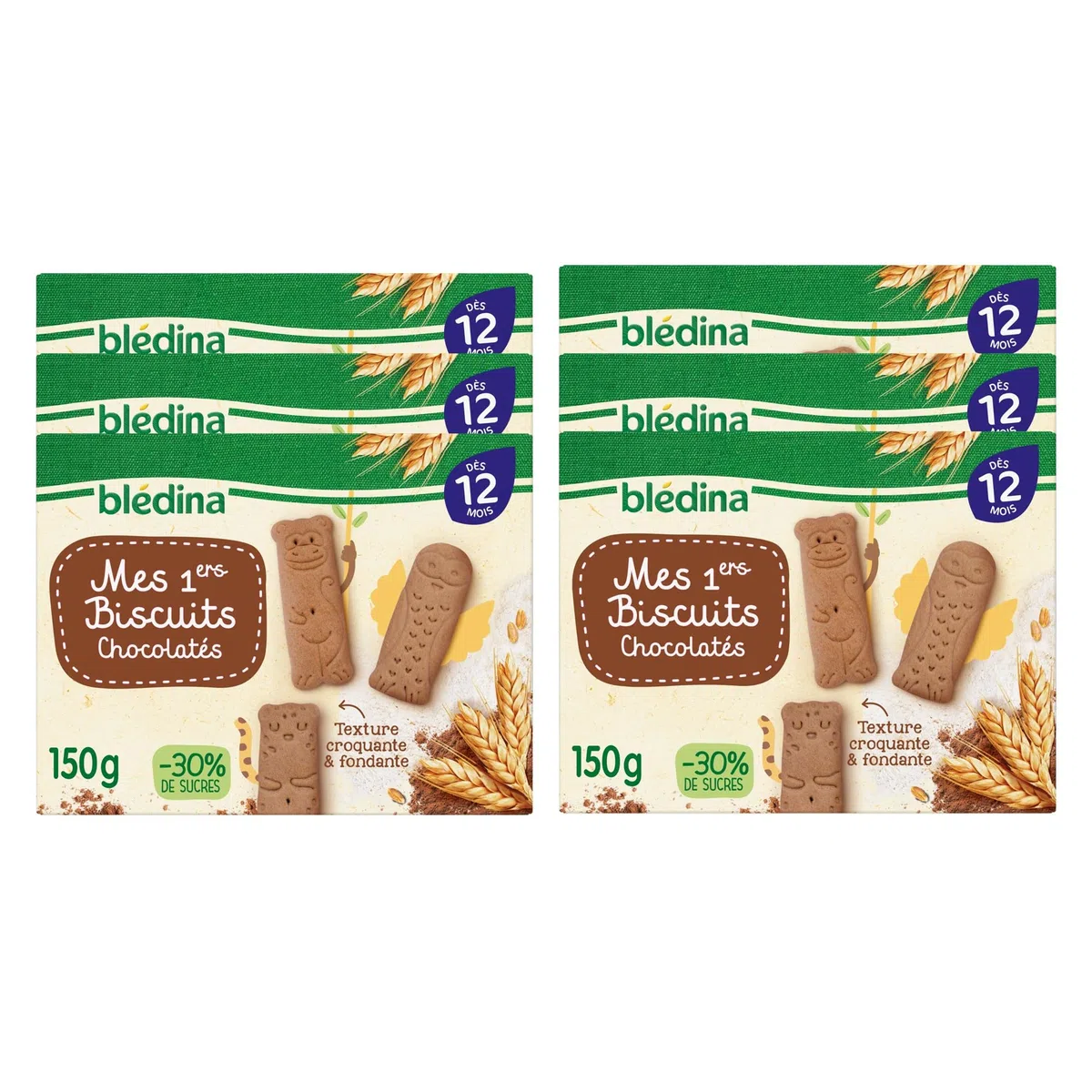 Blédina Mes Premiers Biscuits Chocolatés, paquet de 6 (L'emballage peut varier)