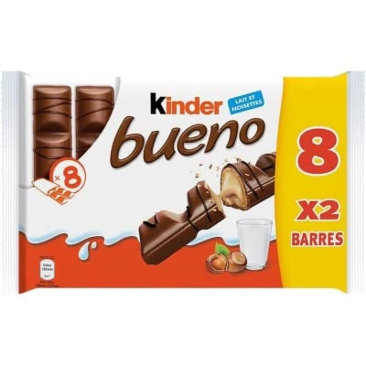 Kinder Bueno, Lot de 8 x 2 barres