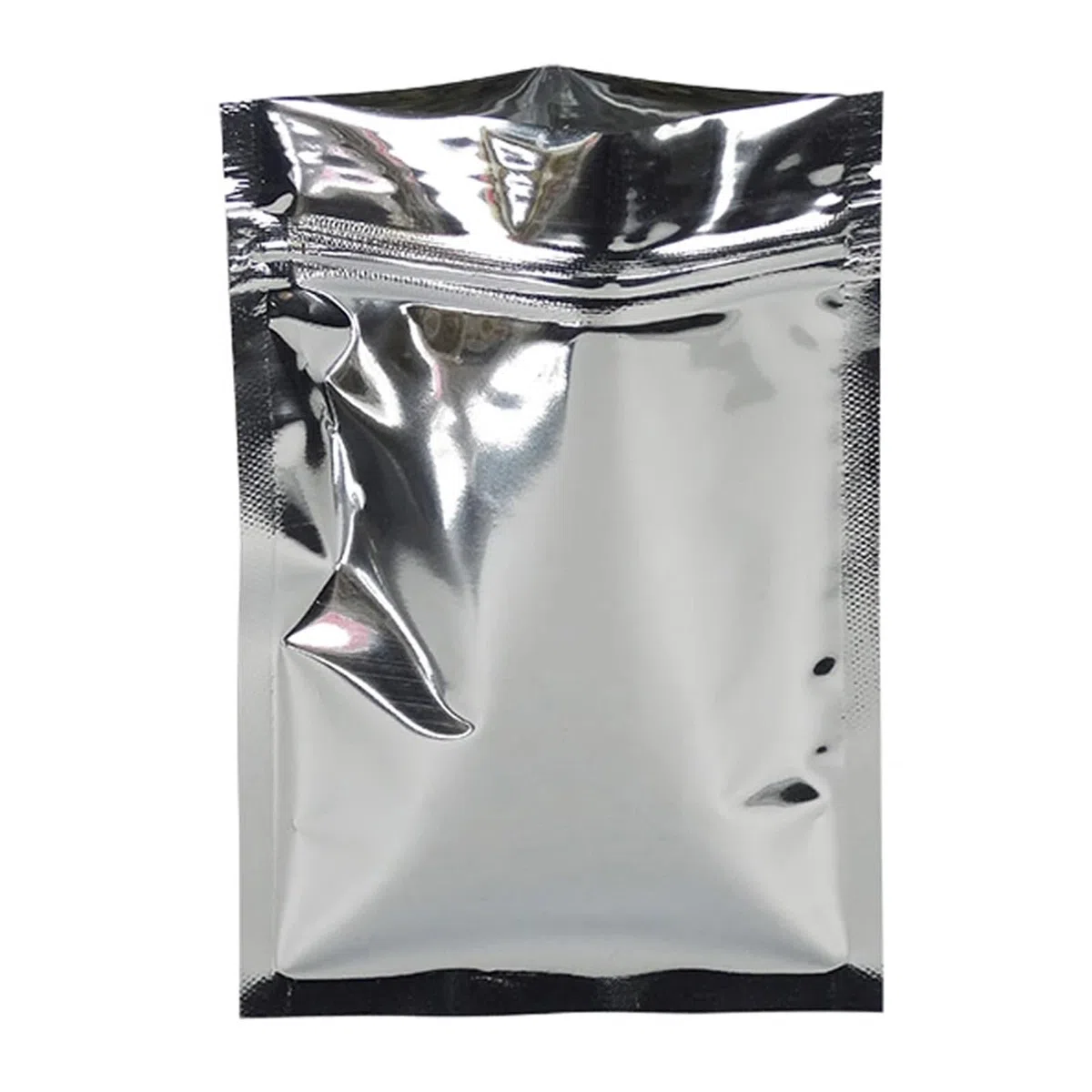 Sacs en Mylar, Lot de 100 sachets en Aluminium Mylar argentés à Fermeture éclair, Auto-agrippants, à Encoche déchirable, for Aliments, café moulu, thé, Bonbons(18x26cm)