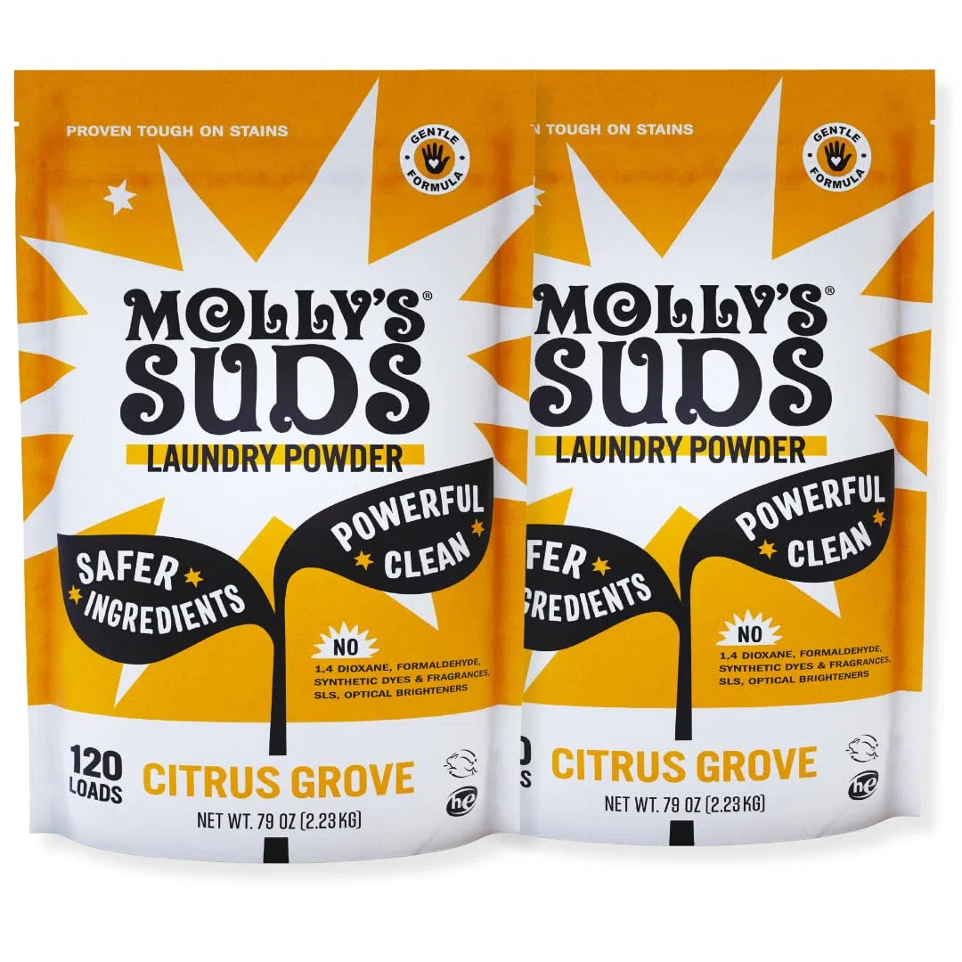 Molly's Suds Original Lessive en poudre – Poudre de lavage naturelle, détergent dérivé de terre – Détergent de lavage non liquide et biologique, Détergent à lessive pour peaux sensibles – 240 brassées