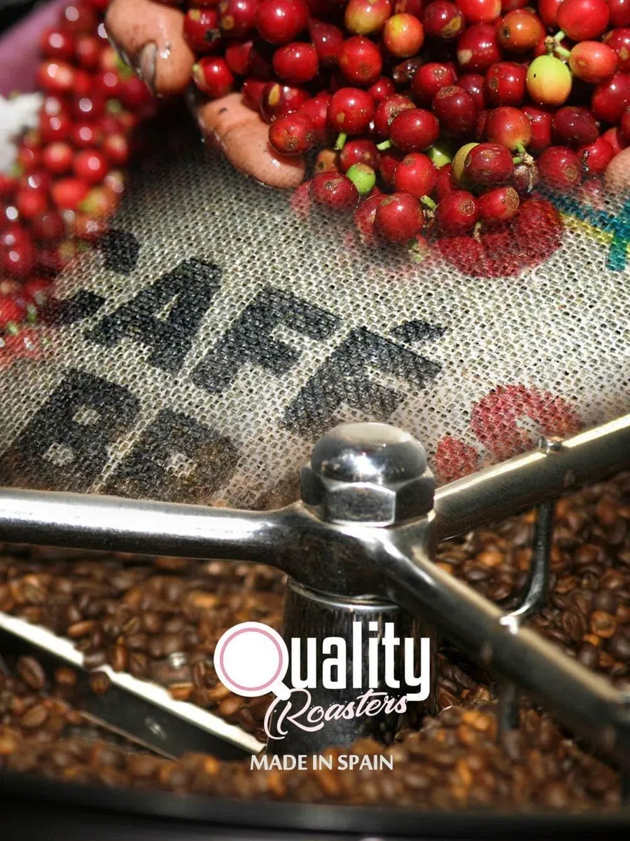 Quality Roasters Coffees. Café en grain naturel, décaféiné, 100 % arabica, torréfaction moyenne, torréfaction artisanale, 4 kg.