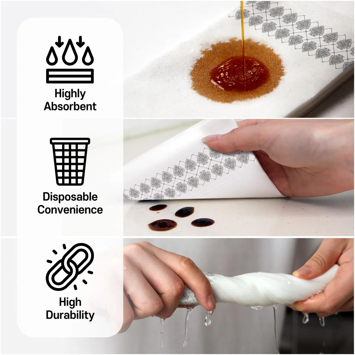 Lot de 200 serviettes de bain jetables, toucher lin, douces et absorbantes pour cuisine, salle de bain, fête, mariage (30,5 x 43,2 cm, argenté)